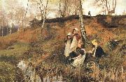 Hector Caffieri The Primrose Gatherers Germany oil painting artist